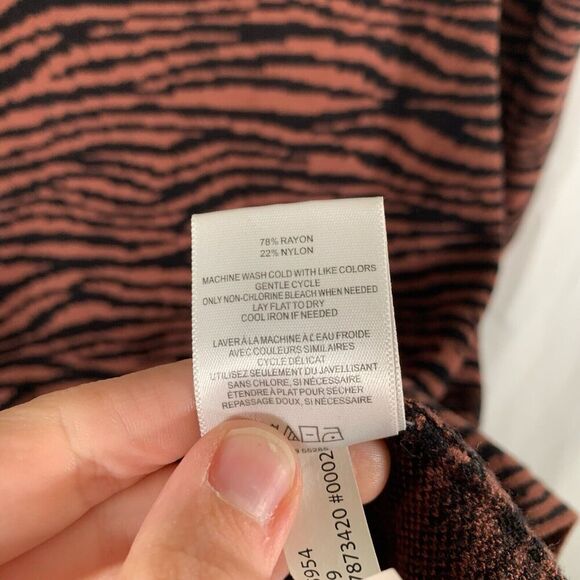 Express Negin Mirsalehi Sweater Dress Womens Medium Brown Animal Print - Picture 5 of 7